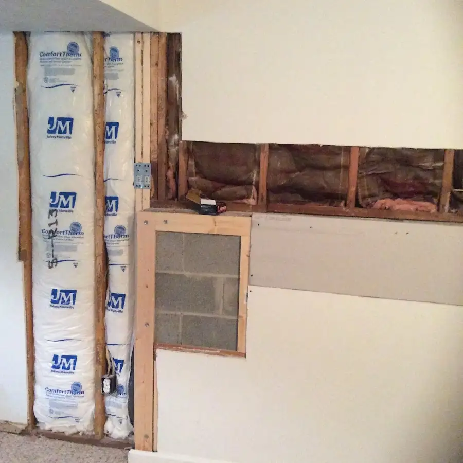 Wall insulation replacement during Contents Cleaning & Restoration in DeWitt
